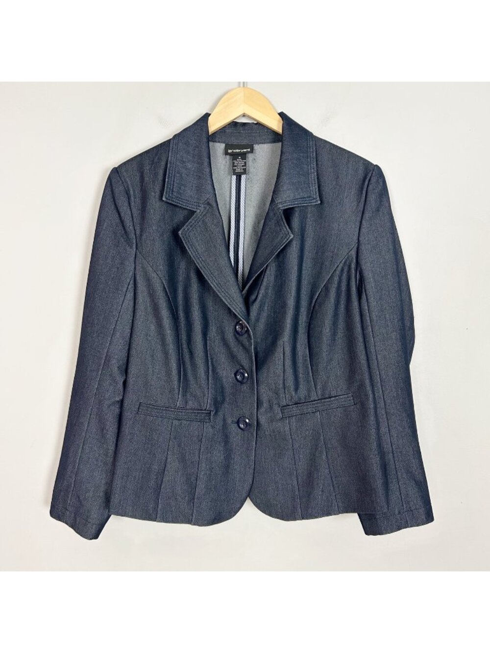 Women's Blazer Jacket Dark Blue‎ Chambray Classic Career Tailored Size 18